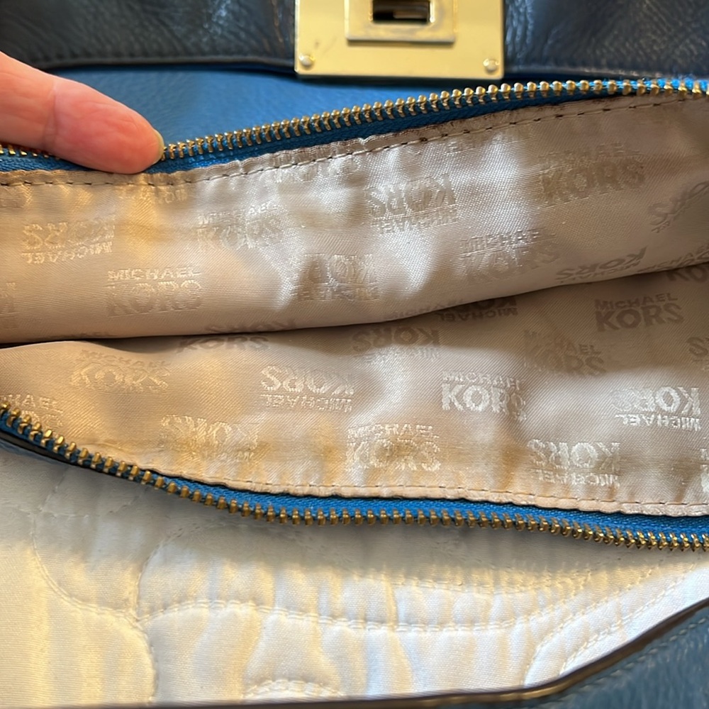 Vintage Michael Kors Hamilton Blue Leather Hobo Bag - Picture 15 of 15